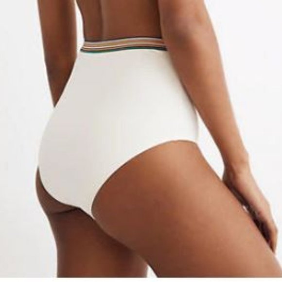 NWT Madewell Rainbow-Trimmed High-Waisted Bikini M - Picture 3 of 9
